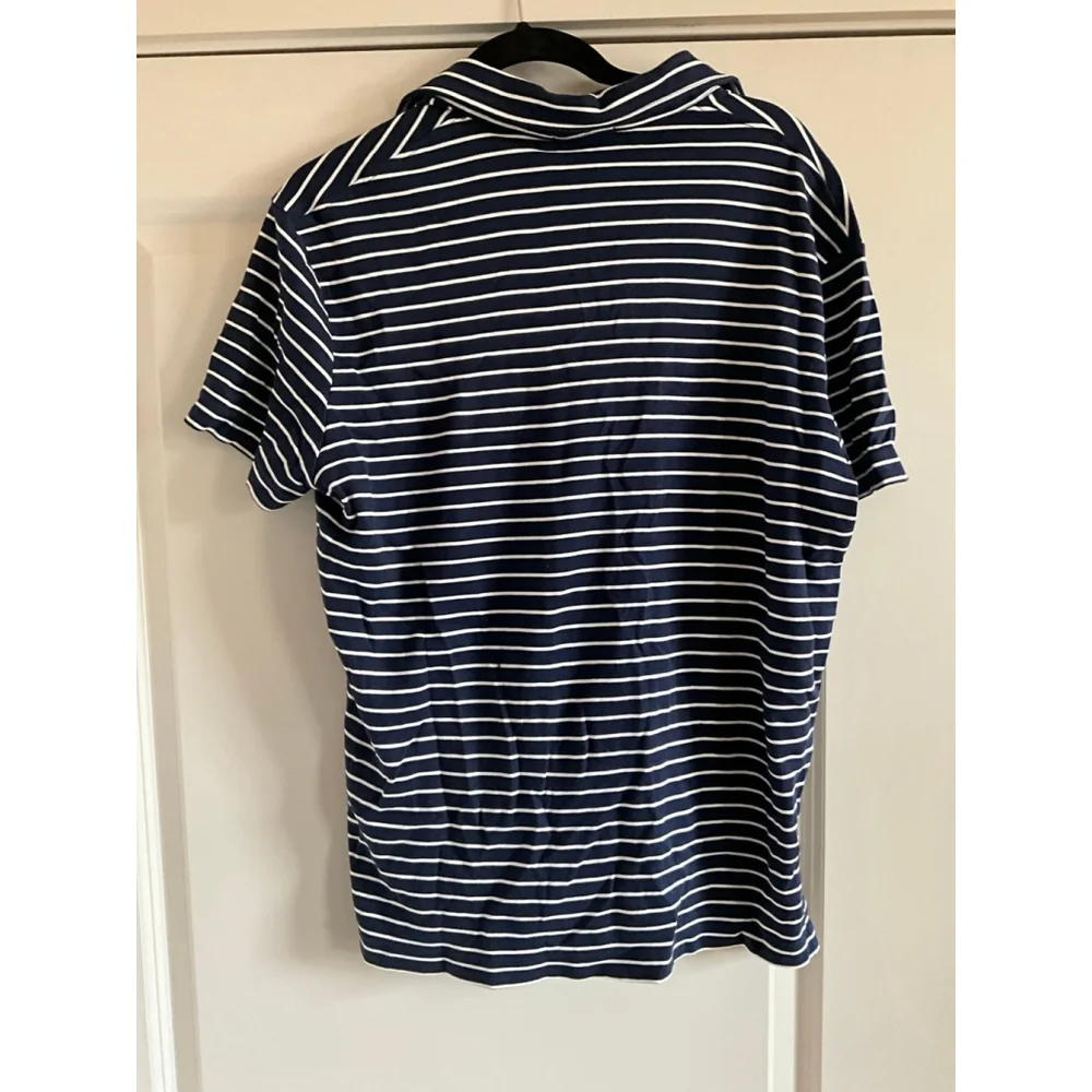 Polo Ralph Lauren navy blue and white striped short-sleeve polo shirt Large